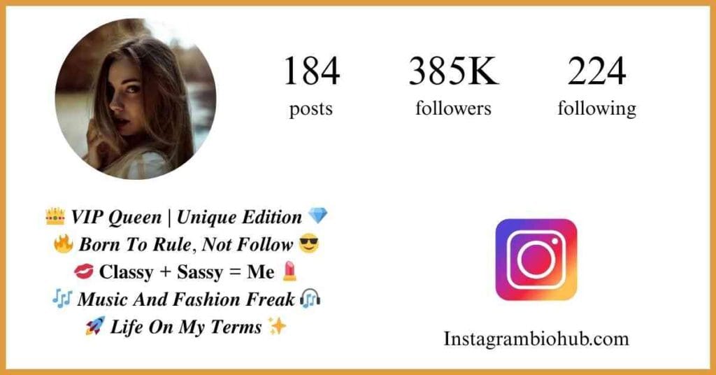 Instagram VIP Bio For Girls