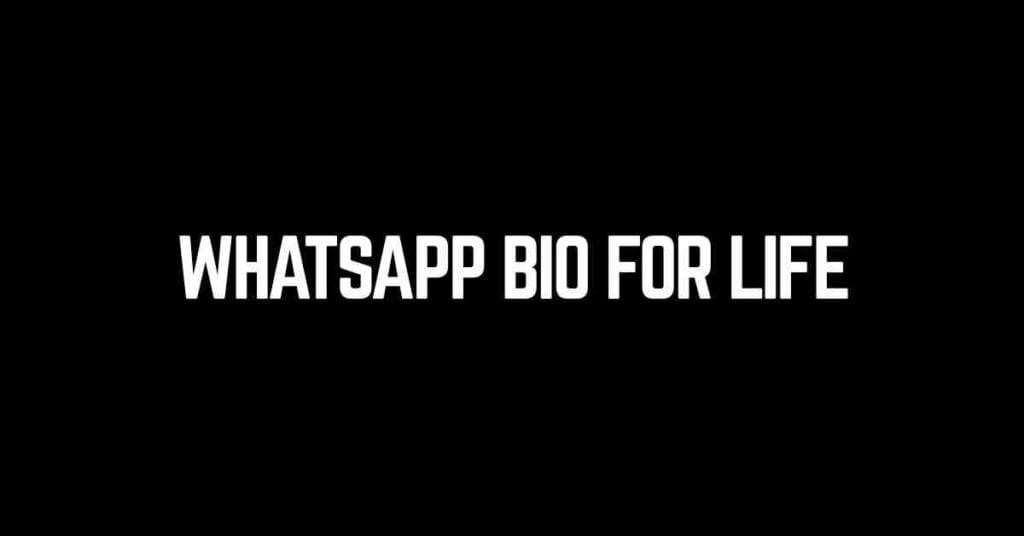WhatsApp Bio For Life